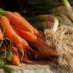 Aglio e carote coltivati insieme in un orto, proteggendosi reciprocamente da parassiti e malattie.